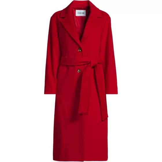Women's Wool Wrap Long Coat - primary