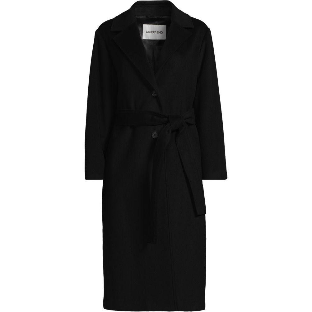 ladies black wool dress coat Vintage 1940s Ladies Coat Black Wool Princess Style Size Medium