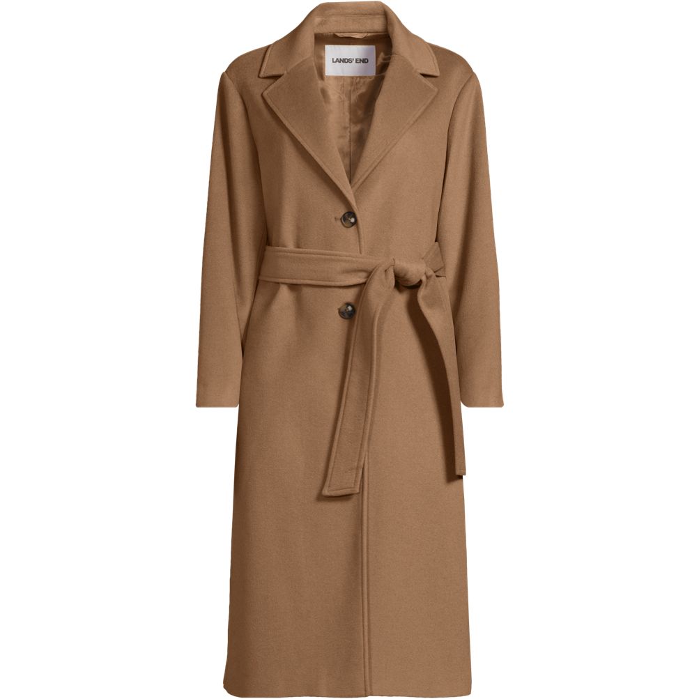 Women's Wool Wrap Long Coat | Lands' End