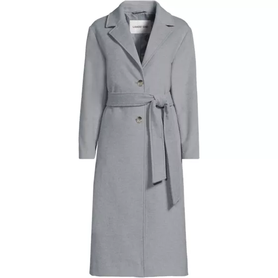 Women's Petite Wool Wrap Long Coat - primary