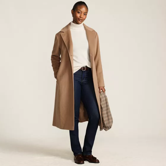Women's Wool Wrap Long Coat - primary
