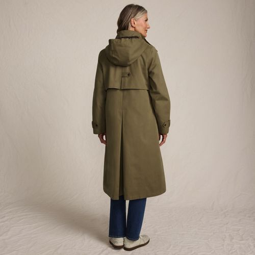  Lands' End Wasserdichter Kapuzenmantel, Damen, Größe:32-34 Regular, Grün, Baumwolle/polyester/nylon, By Lands' End 