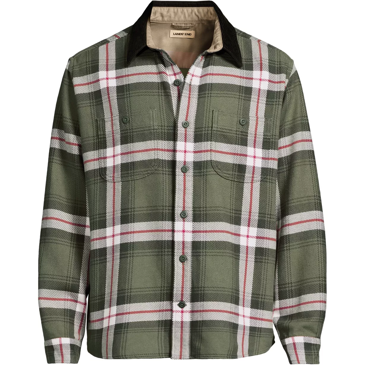 Men's Authentic Flannel Shirt with Corduroy Collar