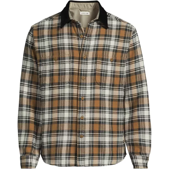 Men's Authentic Flannel Shirt with Corduroy Collar - primary