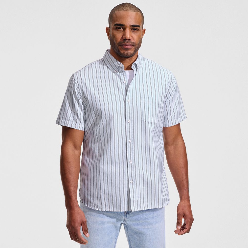 Men's Short Sleeve Sail Rigger Oxford Shirt | Lands' End