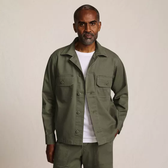 Men's Herringbone Utility Shirt Jacket - primary