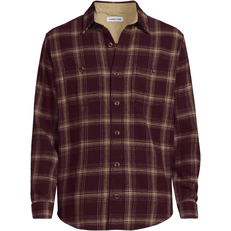 Men's Big and Tall Long Sleeve Authentic Flannel Shirt, Front