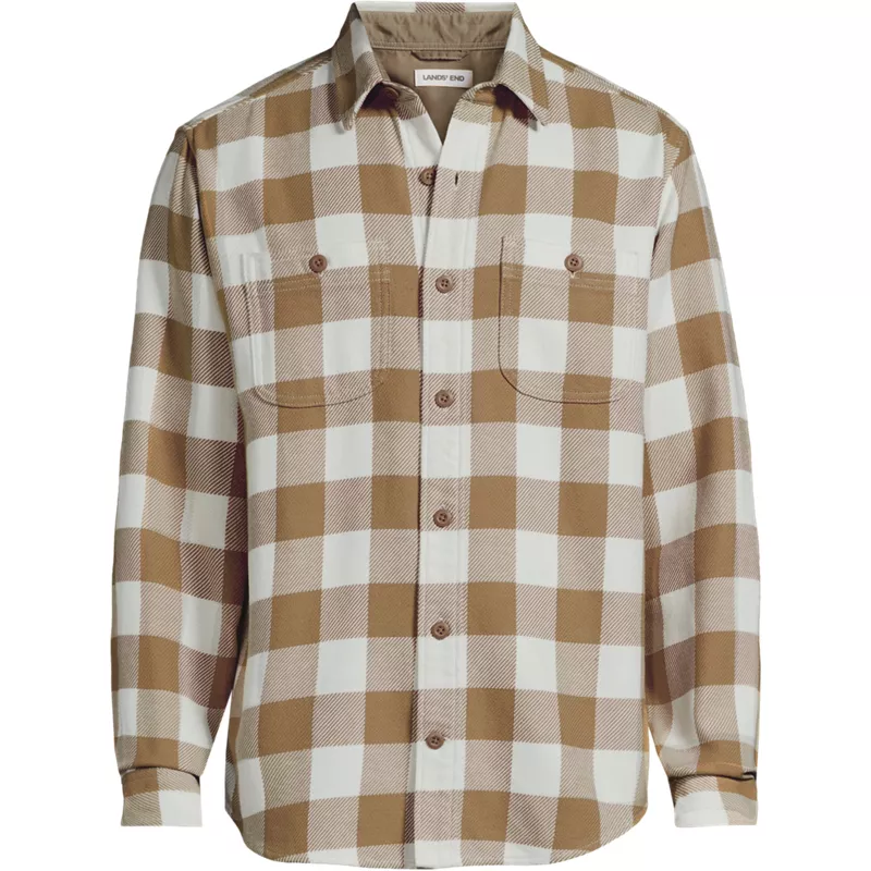 Men's Big Long Sleeve Authentic Flannel Shirt, Front