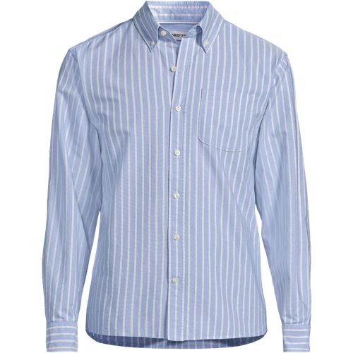 Sail Rigger Oxford Shirt, Men, size: XL, regular, Blue, Cotton, by Lands' End