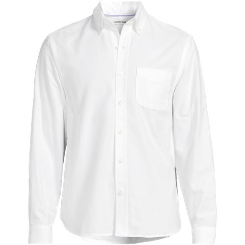 Sail Rigger Oxford Shirt, Men, size: M, regular, White, Cotton, by Lands' End