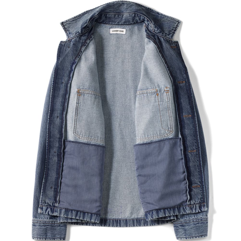Men's Denim Utility Shirt Jacket | Lands' End