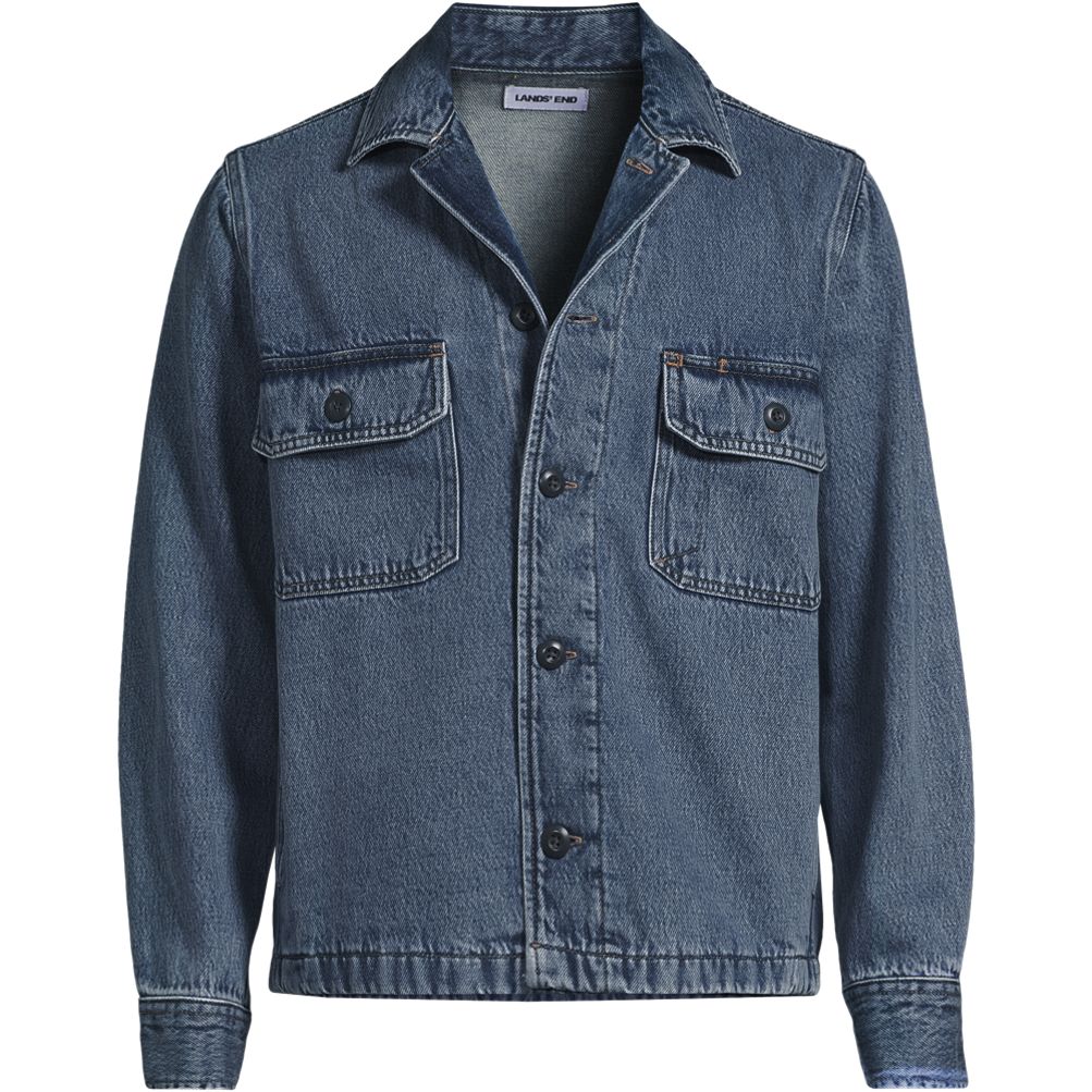 ジャケット・アウター atlast butcherproducts UTILITY SHIRT 36 Men's Denim Utility Shirt Jacket | Lands' End