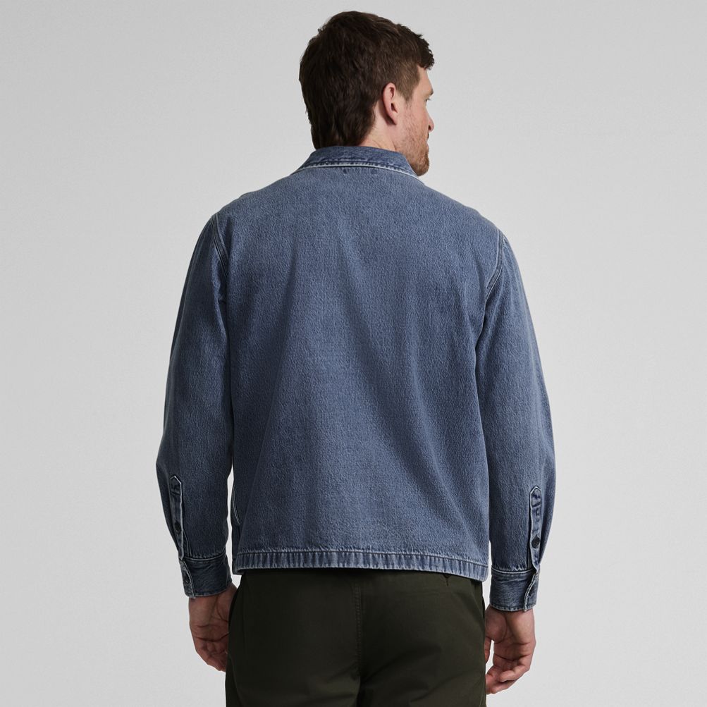Men's Denim Utility Shirt Jacket | Lands' End