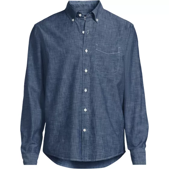 Men's Tall Long Sleeve Chambray Shirt - primary