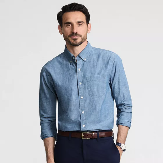 Men's Long Sleeve Chambray Shirt - primary