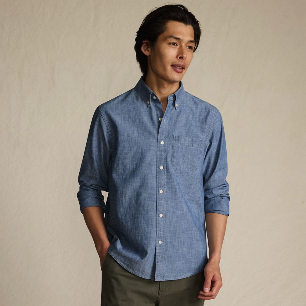 Men's Long Sleeve Chambray Shirt | Lands' End