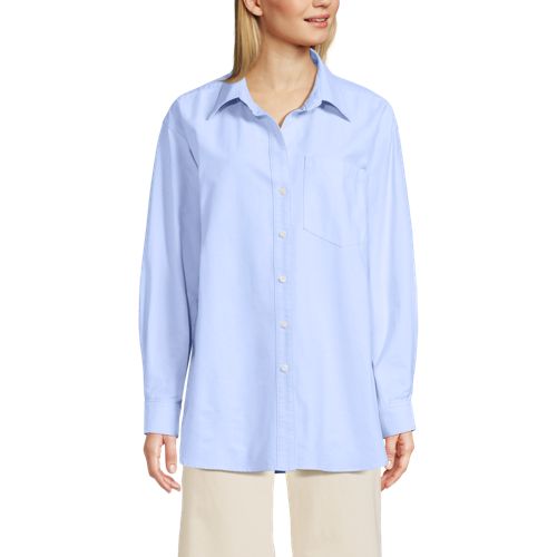 Women's Oversized Oxford Button Front Shirt - image 5