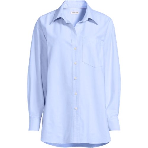 Women's Oversized Oxford Button Front Shirt - image 4