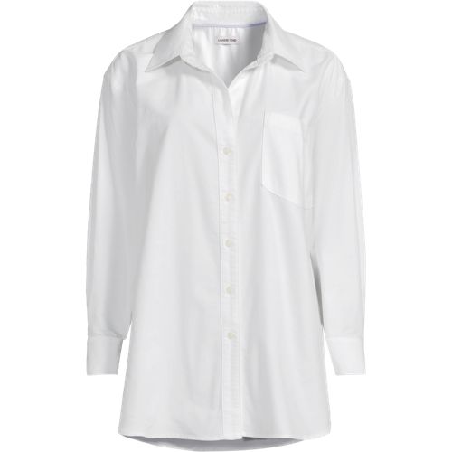 Women's Oversized Oxford Button Front Shirt
