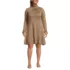 Women's Plus Size Fine Gauge Cotton Fit and Flare Sweater Dress, Front