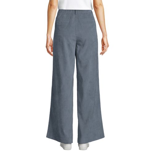  Lands' End Stretchcord-hose Mit Weitem Bein, Damen, Größe:34 Regular, Grau, Polyester/polyester-mischung, By Lands' End 