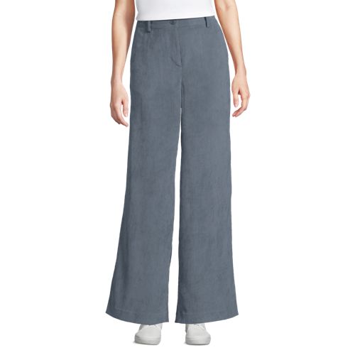  Lands' End Stretchcord-hose Mit Weitem Bein, Damen, Größe:34 Regular, Grau, Polyester/polyester-mischung, By Lands' End 
