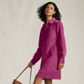 Women's Wide Wale Cord Popover Long Sleeve Shirt Dress