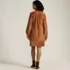 Women's Wide Wale Cord Popover Long Sleeve Shirt Dress, Back