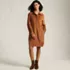 Women's Wide Wale Cord Popover Long Sleeve Shirt Dress, Front