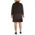 Women's Plus Size Wide Wale Cord Popover Long Sleeve Shirt Dress, Back