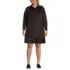 Women's Plus Size Wide Wale Cord Popover Long Sleeve Shirt Dress, Front
