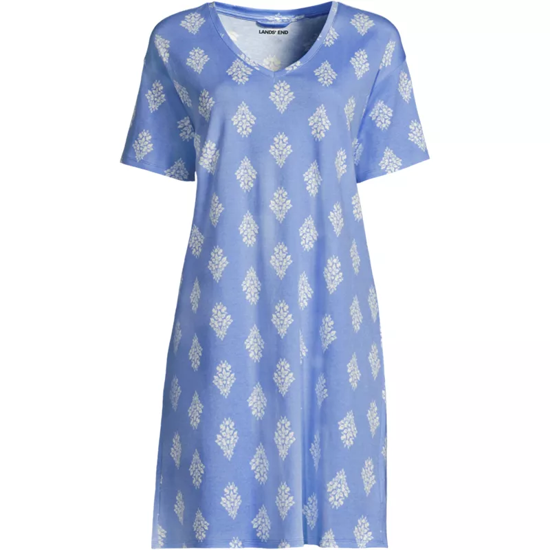 Women's Cotton Interlock Relaxed Above the Knee Nightgown, Front
