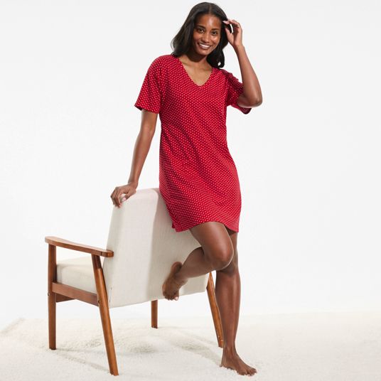 white christmas dresses Buy Blue Printed Cotton Night Dress Online in USA at $20.00 main image 0