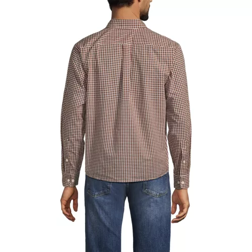 Men's Long Sleeve Pattern Poplin Shirt, Back