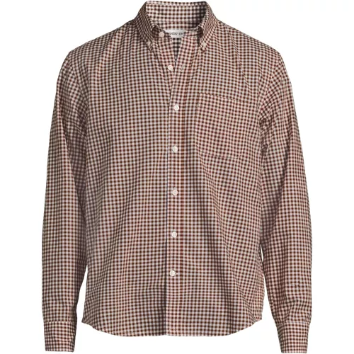 Men's Long Sleeve Pattern Poplin Shirt, Front