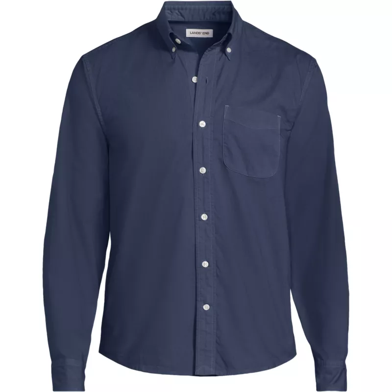 Men's Big and Tall Long Sleeve Easy Fit Poplin Shirt, Front