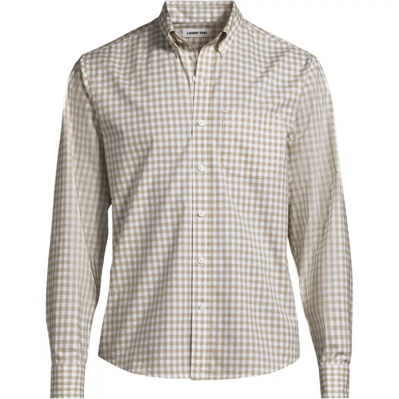 Men's Long Sleeve Easy Fit Poplin Shirt, Front