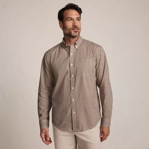 Men's Long Sleeve Pattern Poplin Shirt, Front