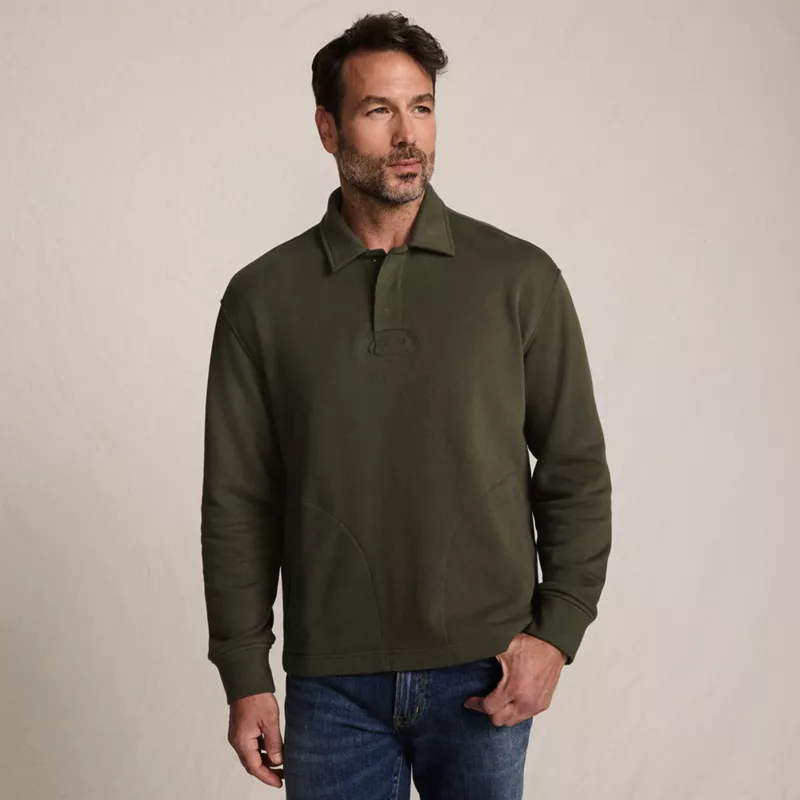 Men's Tall Long Sleeve Serious Sweats Rugby, Front
