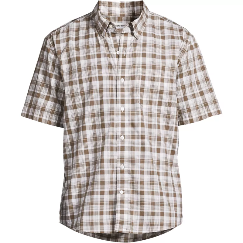 Men's Tall Short Sleeve Easy Fit Poplin Shirt, Front