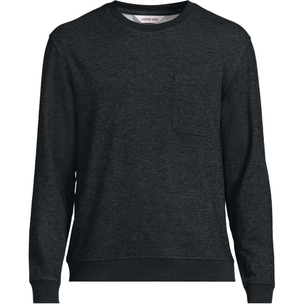 Men's Long Sleeve Brush Back Crew | Lands' End