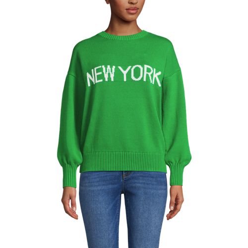 Women's Cotton Drifter Novelty Jacquard Crew Neck Sweater - image 5