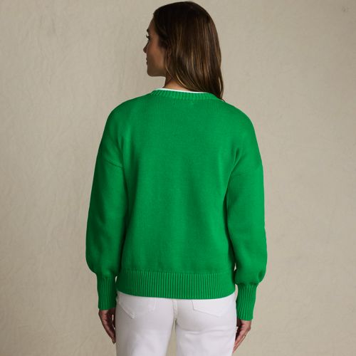 Women's Cotton Drifter Novelty Jacquard Crew Neck Sweater - image 2