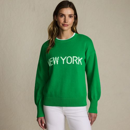 Women's Cotton Drifter Novelty Jacquard Crew Neck Sweater - image 3