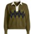 Women's Drifter Jacquard Rugby with Woven Collar Sweater, Front