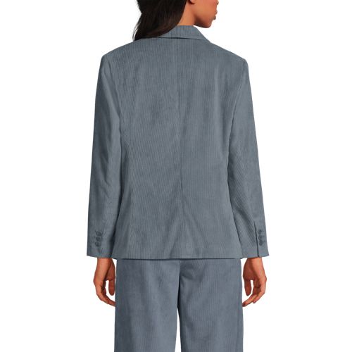  Lands' End Stretchcord-blazer, Damen, Größe:34 Regular, Grau, Polyester/nylon/polyester-mischung, By Lands' End 