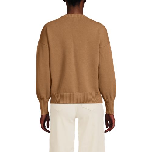Women's Cotton Drifter Argyle Crew Neck Sweater, Back