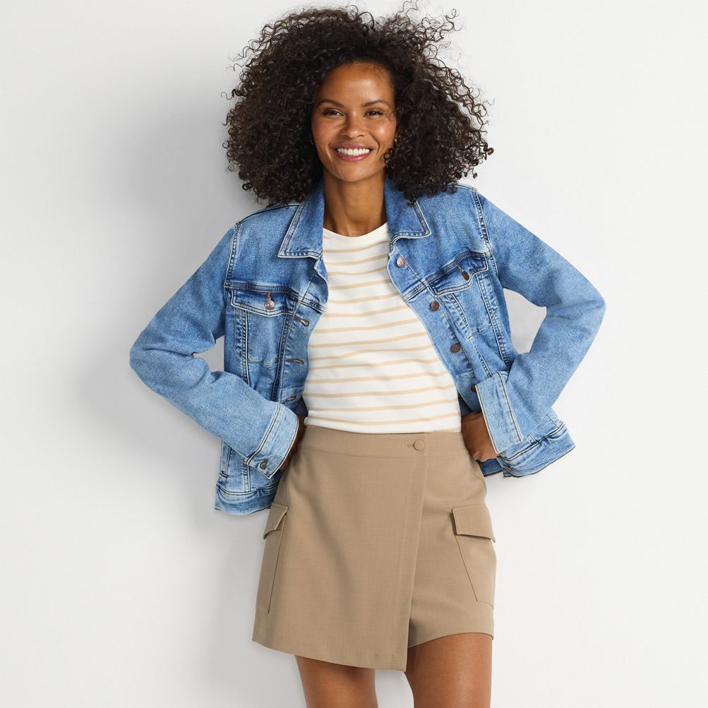 Women's Crepe Above The Knee Skort | Lands' End