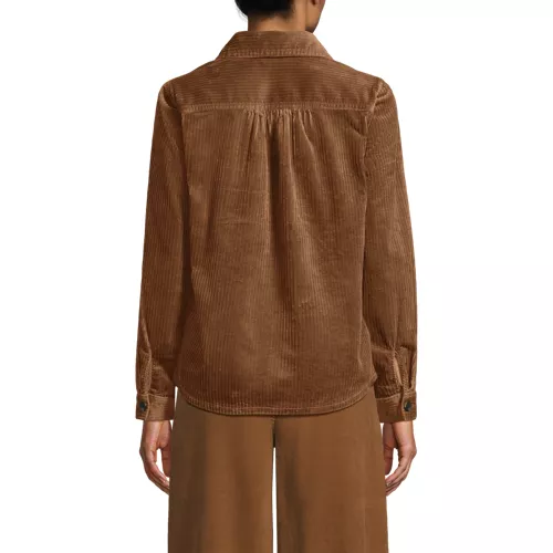 Women's Wide Wale Corduroy Shirt Jacket, Back