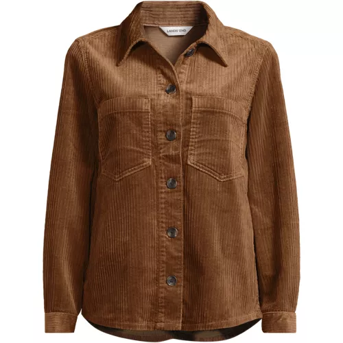 Women's Wide Wale Corduroy Shirt Jacket, Front